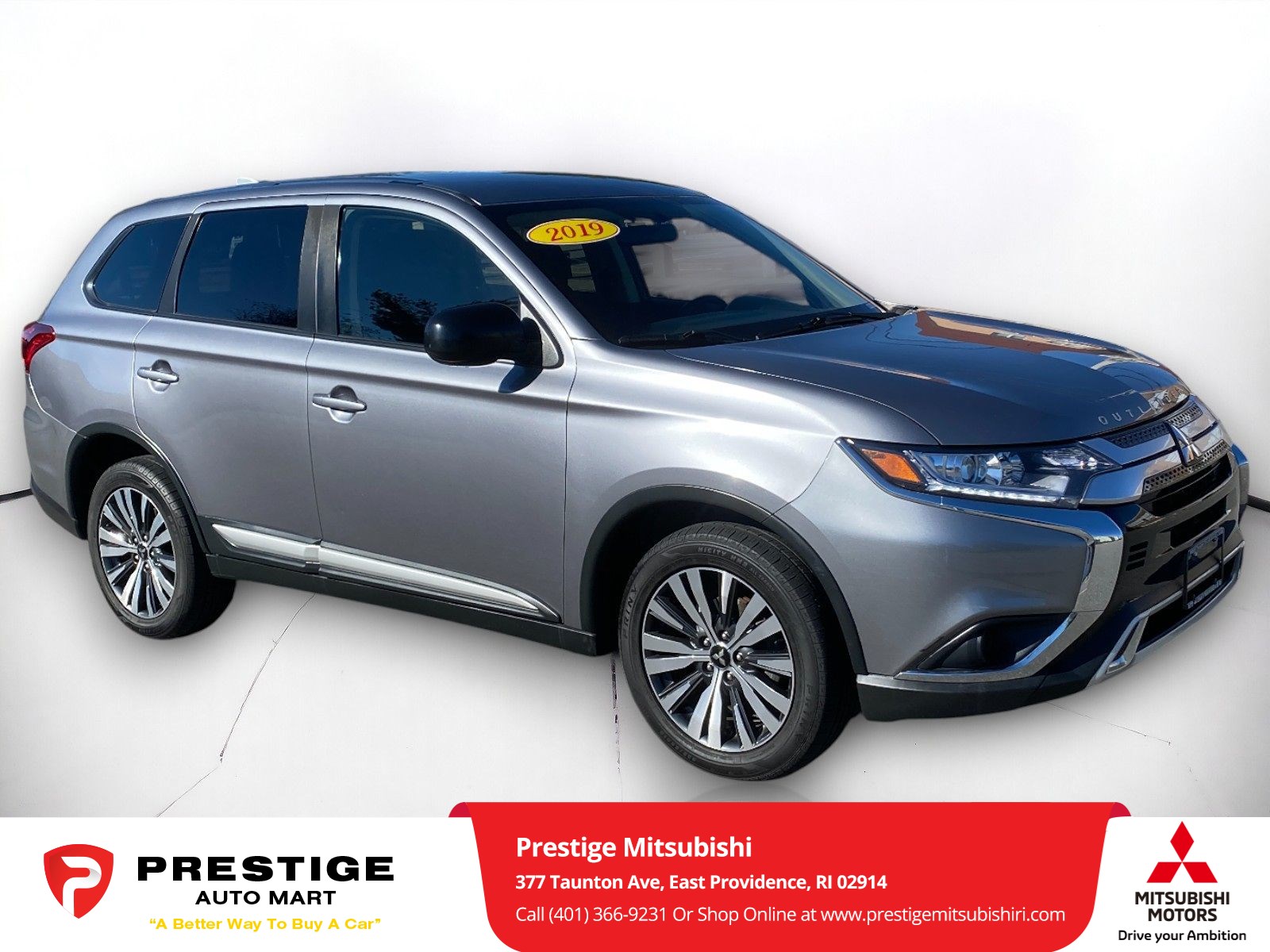 Used 2019 Mitsubishi Outlander ES with VIN JA4AZ3A39KZ004254 for sale in East Providence, RI