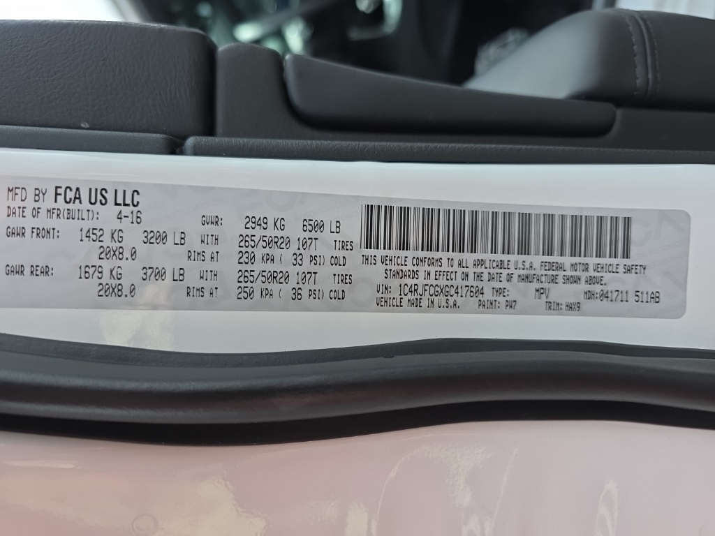 2016 Jeep Grand Cherokee High Altitude photo 19
