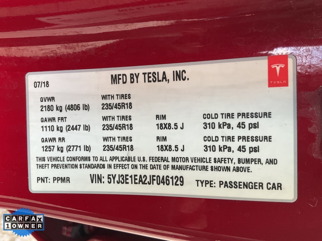 2018 Tesla Model 3 Long Range photo 16
