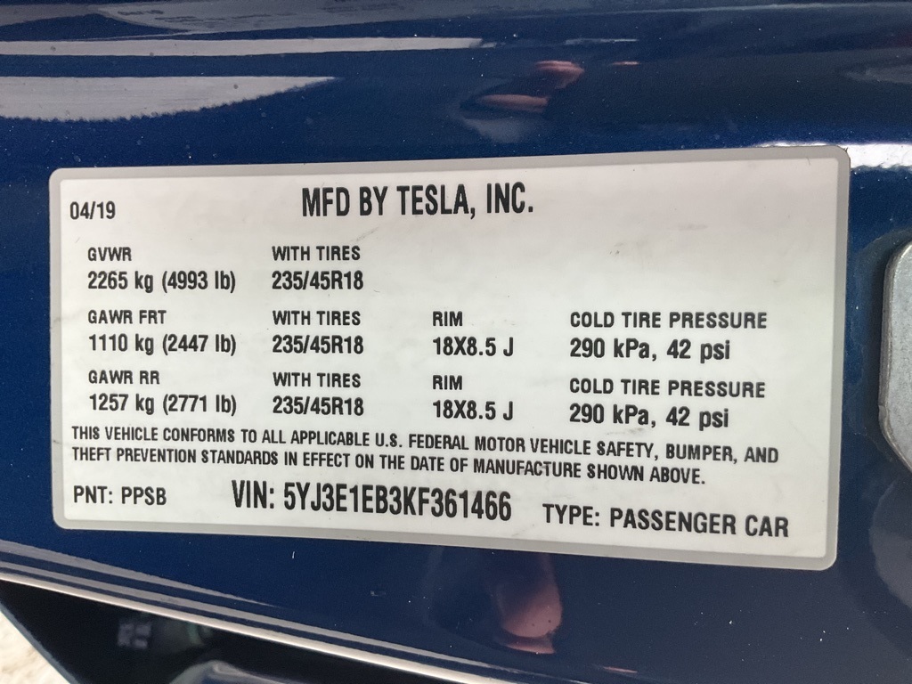 2019 Tesla Model 3 Long Range photo 20