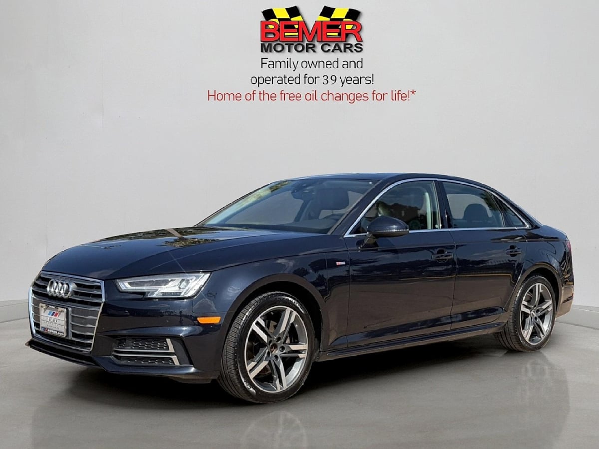 Moonlight Blue Metallic 2018 Audi A4 Sedan Front-Wheel Drive Automatic