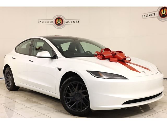 Pearl White Multi-Coat 2025 Tesla Model 3 Sedan Rear-Wheel Drive Automatic