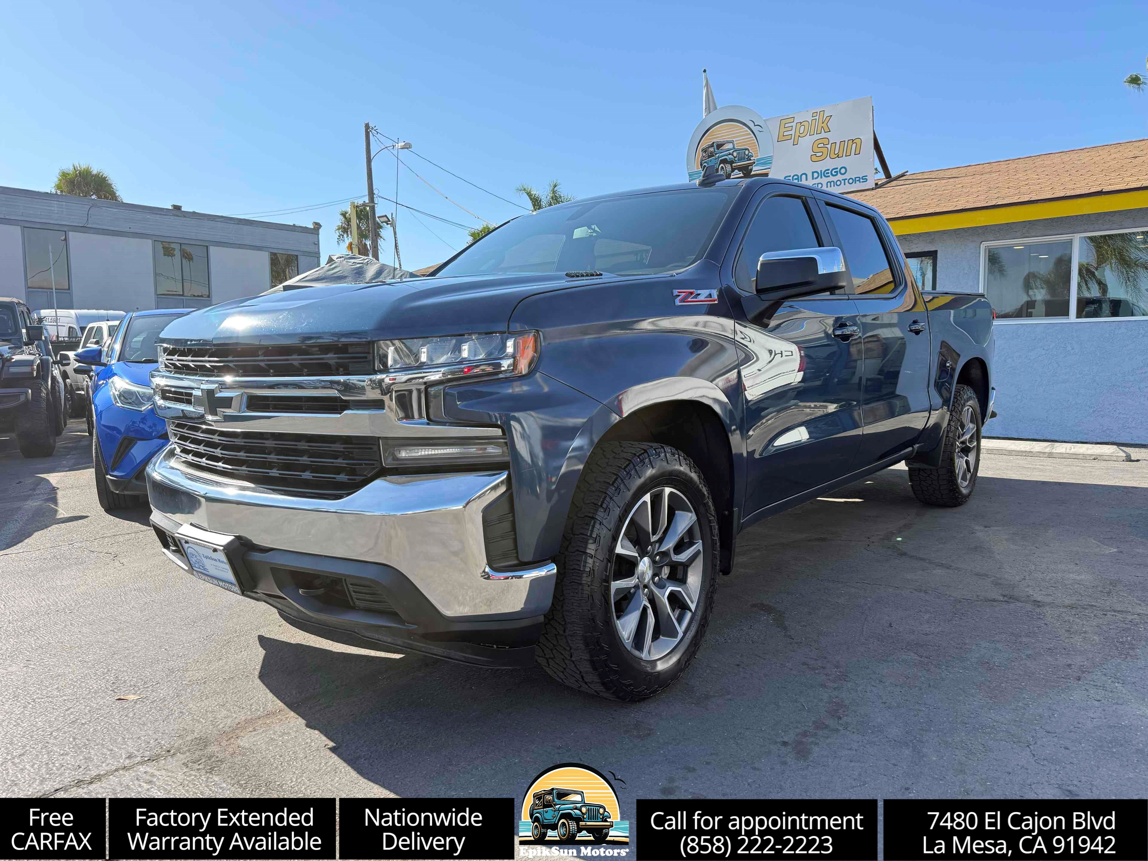 Northsky Blue Metallic 2021 Chevrolet Silverado 1500 Pickup Truck Four-Wheel Drive Automatic