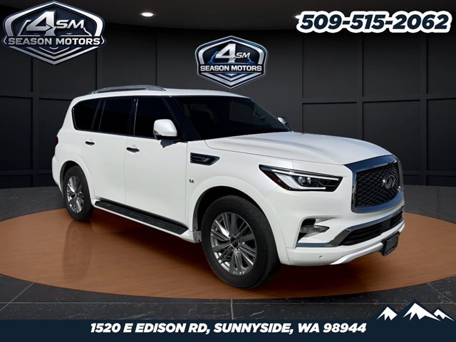 Moonstone White 2019 INFINITI QX80 Luxe 4WD SUV / Crossover All-Wheel Drive Automatic