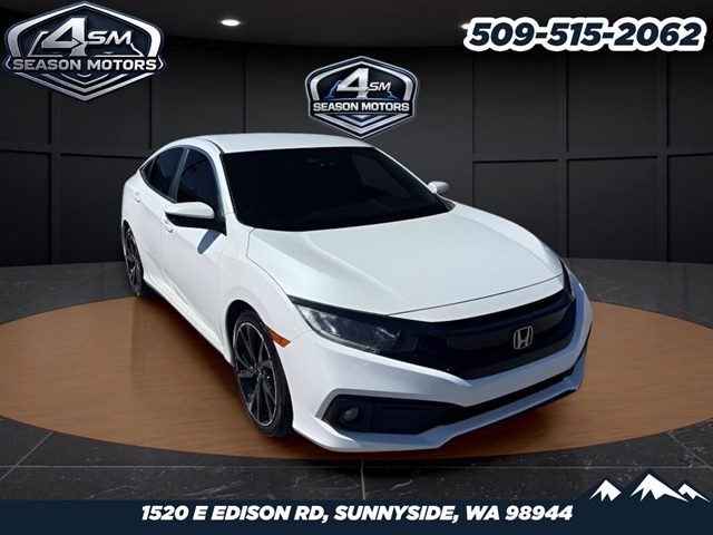 Platinum White Pearl 2021 Honda Civic Sport FWD Sedan Front-Wheel Drive Automatic