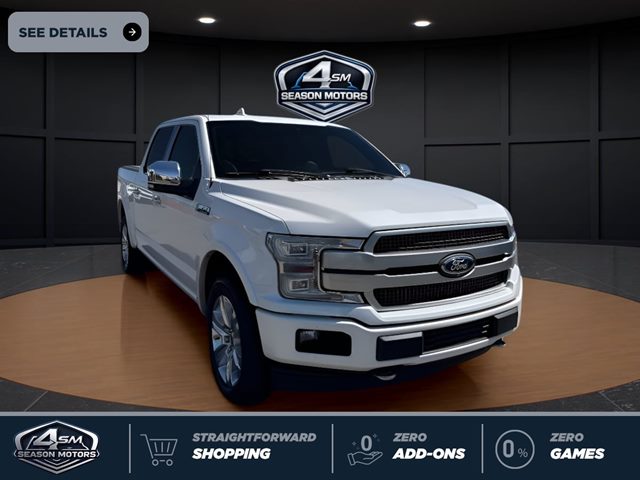 White Platinum Metallic Tri-Coat 2019 Ford F-150 Pickup Truck Four-Wheel Drive Automatic