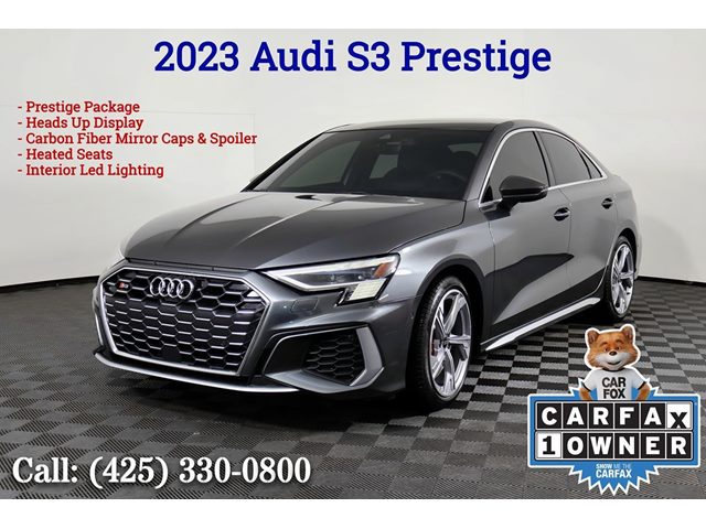 Daytona Gray Pearl Effect 2023 Audi S3 2.0T quattro Prestige AWD Sedan All-Wheel Drive Automatic