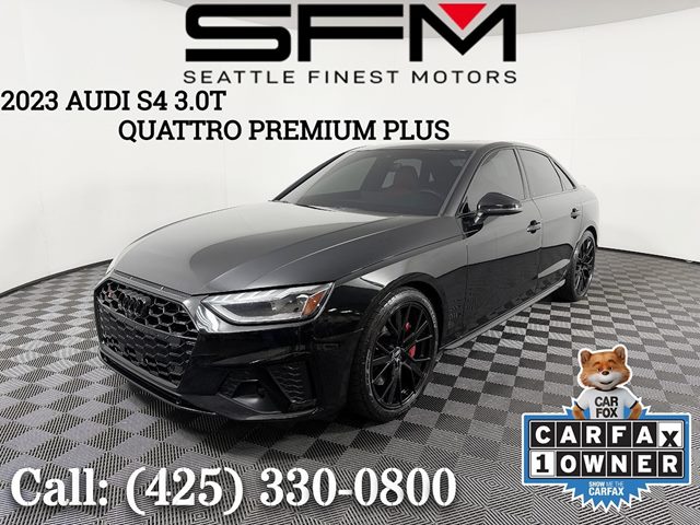 Black 2023 Audi S4 3.0T quattro Premium Plus AWD Sedan All-Wheel Drive Automatic