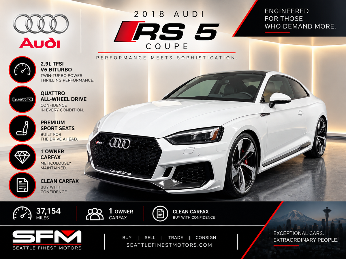 2018 Audi RS 5 Blanco Coupé Tracción en las cuatro ruedas Automática