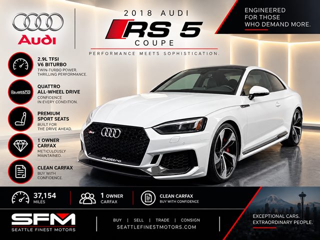 White 2018 Audi RS 5 Coupe All-Wheel Drive Automatic