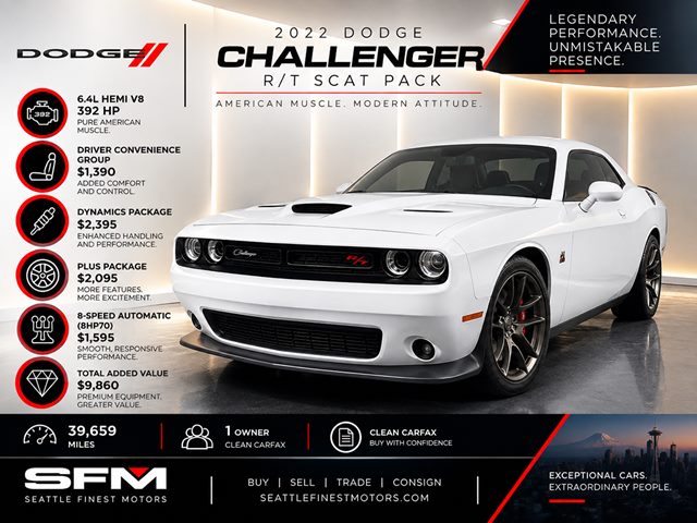 White Knuckle Clearcoat 2022 Dodge Challenger Coupe Rear-Wheel Drive Automatic