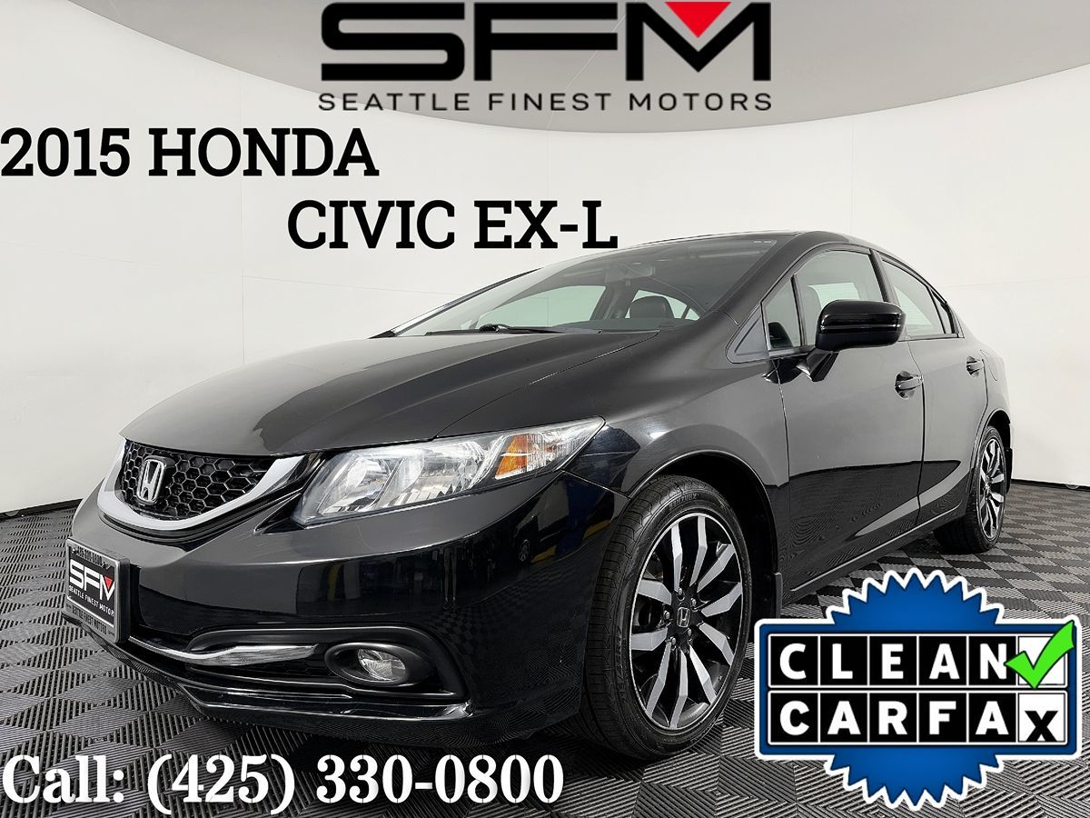 Crystal Black Pearl 2015 Honda Civic Sedan Front-Wheel Drive Automatic