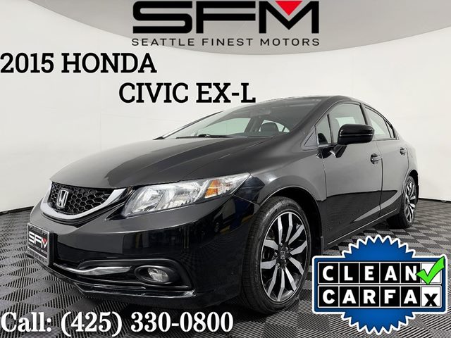 Crystal Black Pearl 2015 Honda Civic Sedan Front-Wheel Drive Automatic