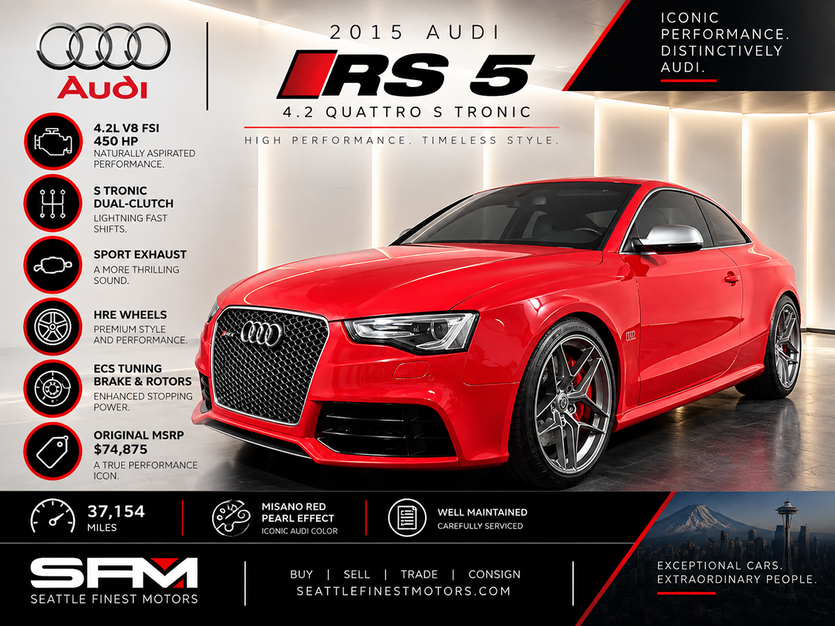 2015 Audi RS 5 Rojo (Misano Red Pearl Effect) Coupé  Automática