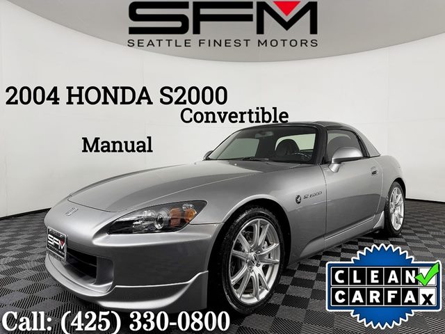 Silver 2004 Honda S2000 Convertible Rear-Wheel Drive Manual