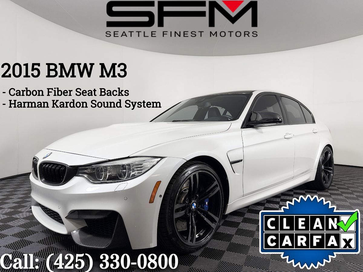 White 2015 BMW M3 Sedan Rear-Wheel Drive 6-Speed Manual