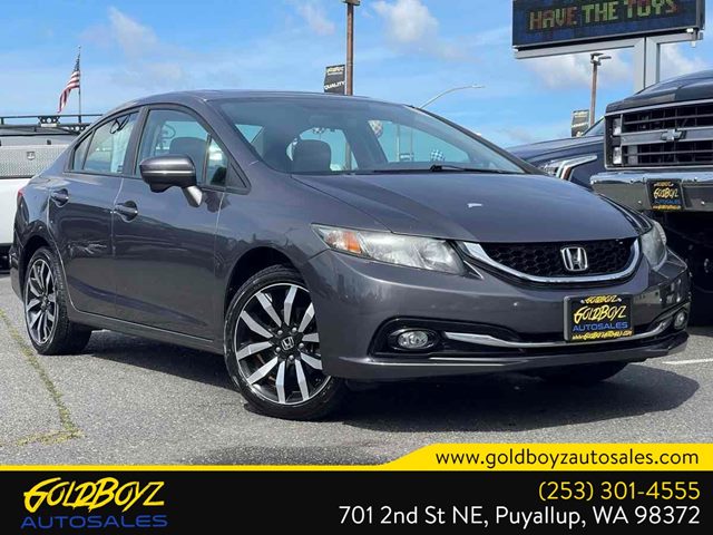 Gray (Modern Steel Metallic) 2015 Honda Civic EX-L Sedan Front-Wheel Drive Automatic