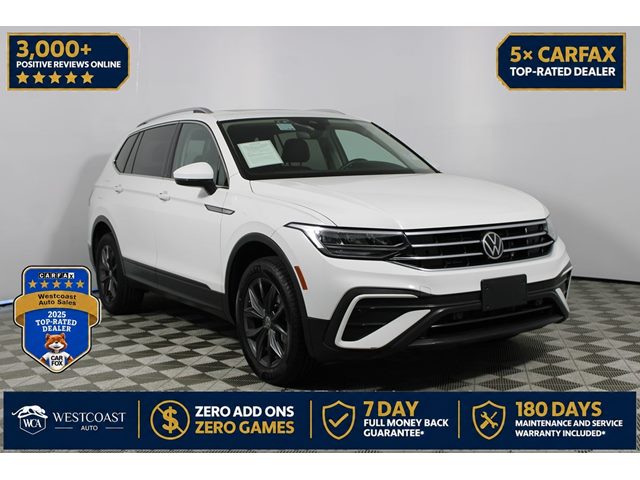 Pure White 2022 Volkswagen Tiguan SUV / Crossover All-Wheel Drive Automatic