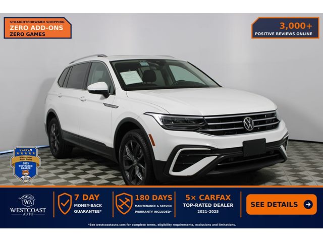 Pure White 2022 Volkswagen Tiguan SUV / Crossover All-Wheel Drive Automatic