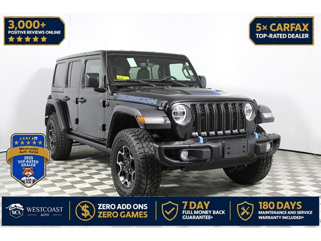 Black Clearcoat 2022 Jeep Wrangler 4xe SUV / Crossover Four-Wheel Drive Automatic