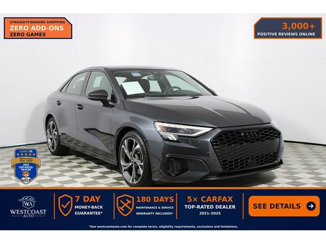 Manhattan Gray Metallic 2022 Audi A3 Sedan Front-Wheel Drive Automatic