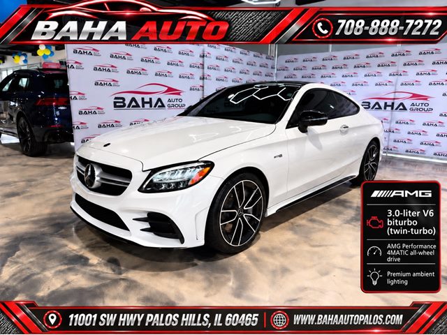 designo Diamond White Metallic 2021 Mercedes-Benz C-Class Coupe All-Wheel Drive Automatic