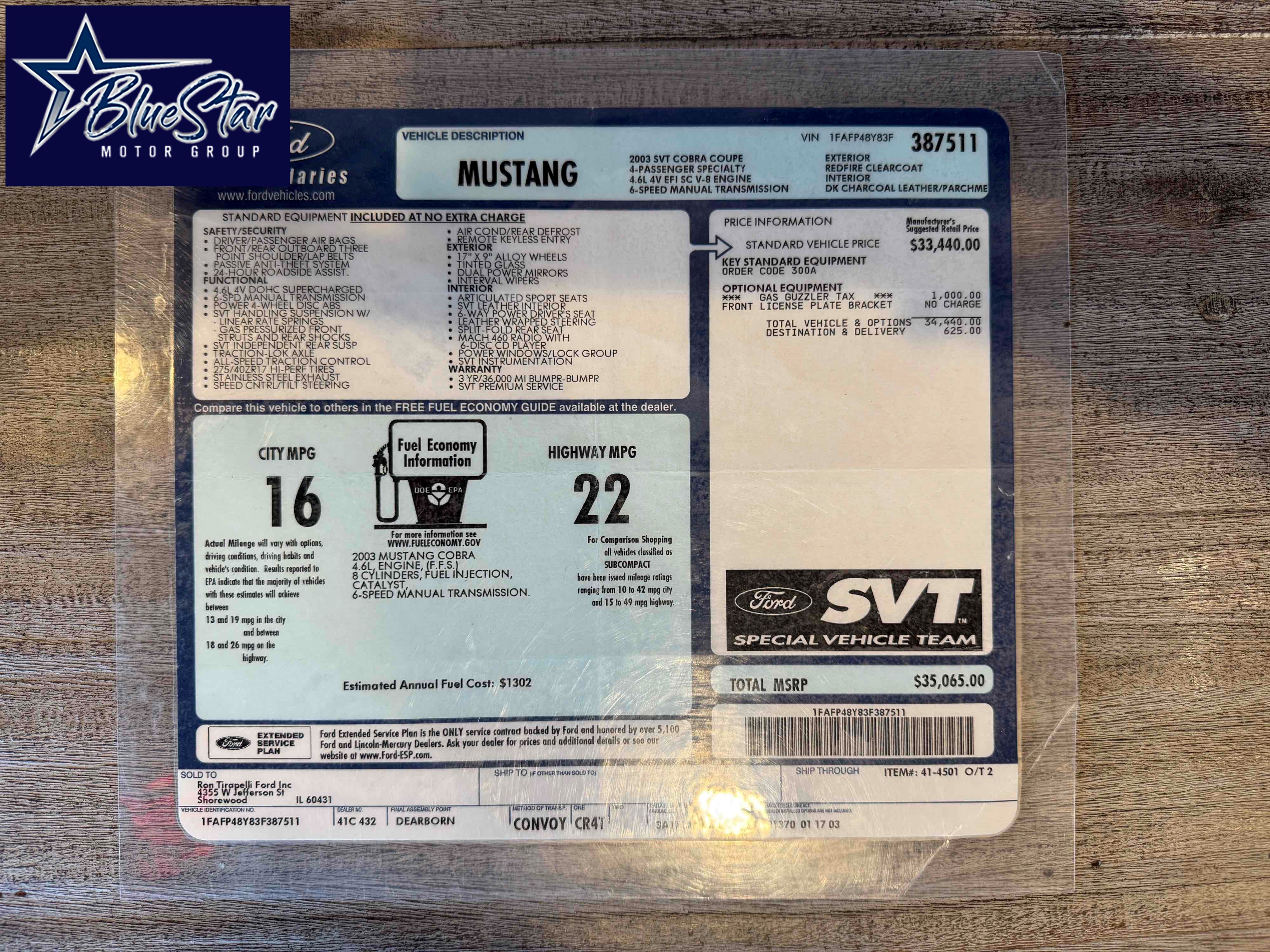 2003 Ford Mustang SVT Cobra