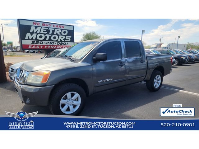 Silver (Smoke Metallic) 2010 Nissan Titan Pickup Truck Four-Wheel Drive Automatic