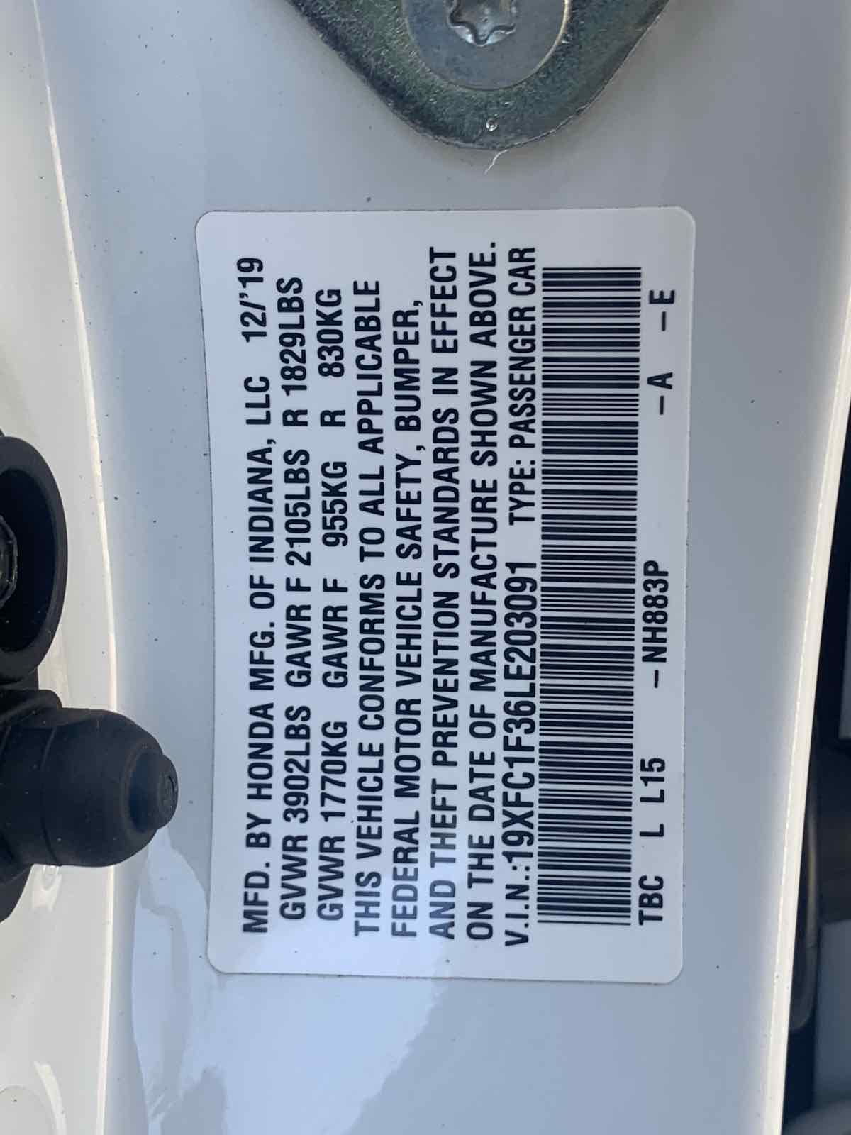 2020 Honda Civic EX photo 10