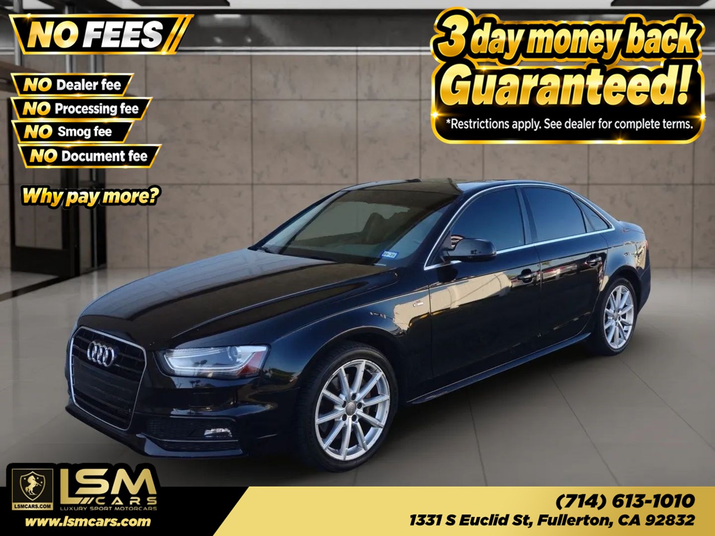 Black 2016 Audi A4 Sedan Front-Wheel Drive Automatic