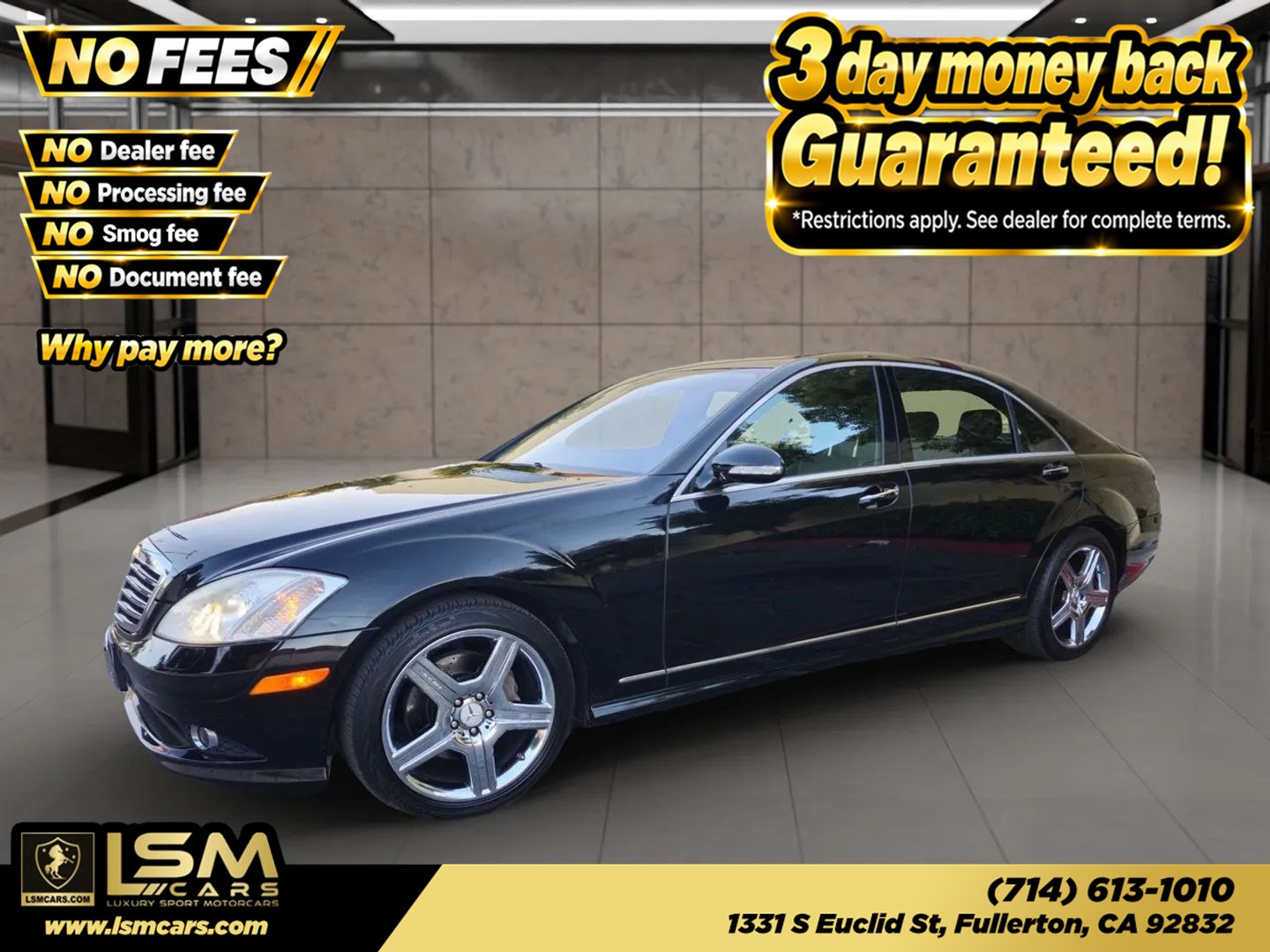 Black 2009 Mercedes-Benz S-Class Sedan Rear-Wheel Drive Automatic