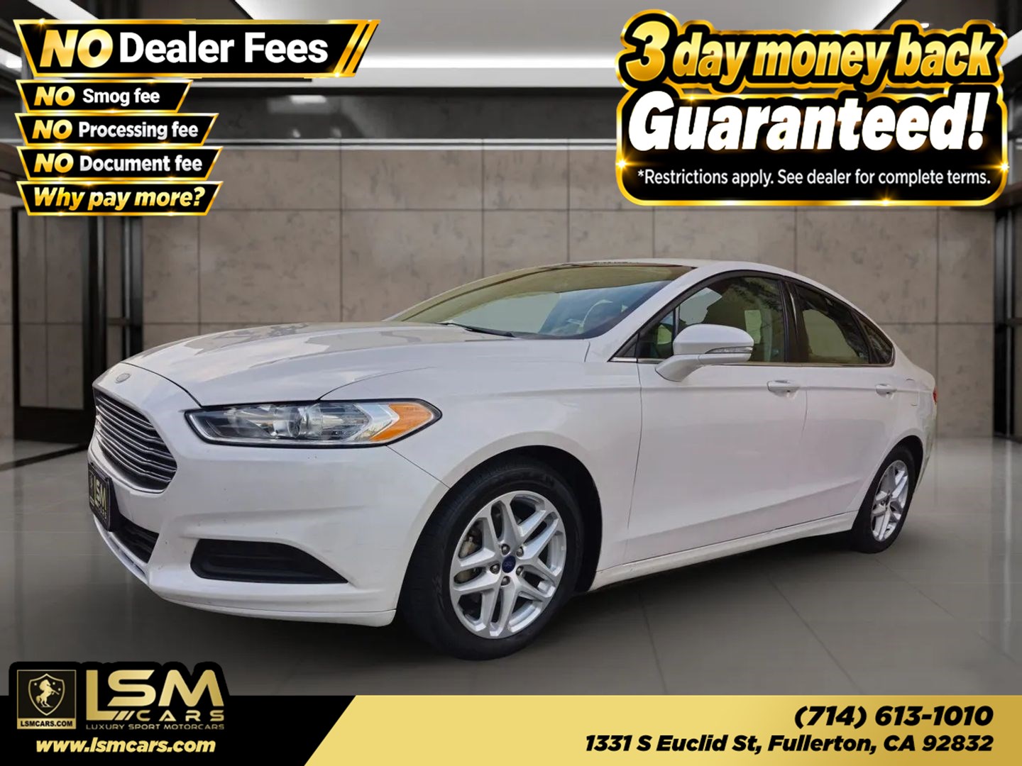 White 2016 Ford Fusion Sedan Front-Wheel Drive Automatic