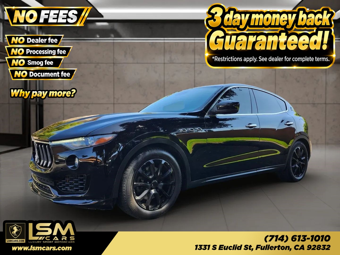 Black 2017 Maserati Levante SUV / Crossover All-Wheel Drive Automatic