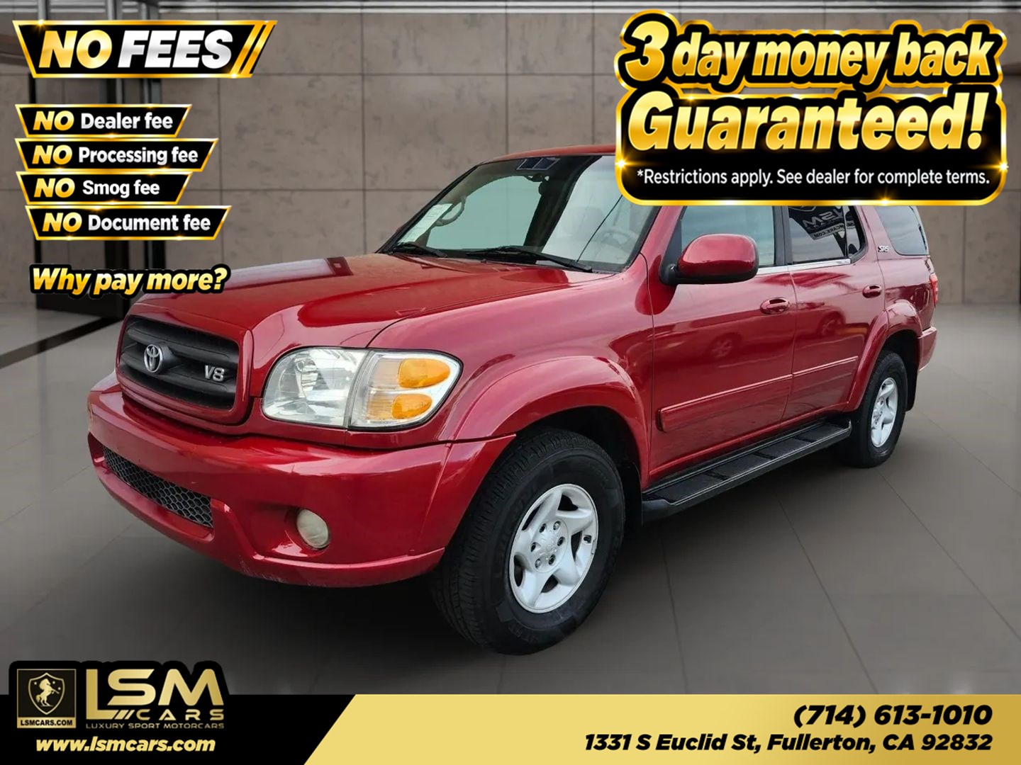 Sunfire Red Pearl 2002 Toyota Sequoia SUV / Crossover Rear-Wheel Drive Automatic