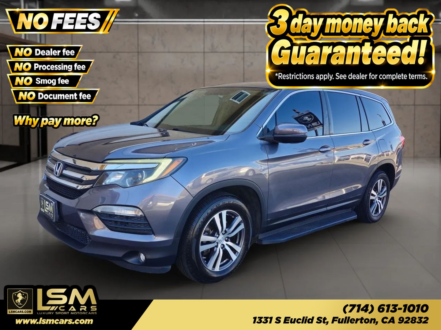 Gray 2018 Honda Pilot SUV / Crossover Front-Wheel Drive Automatic
