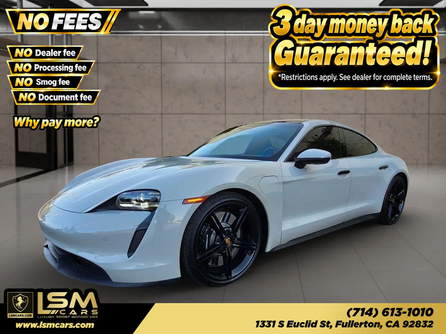 White 2022 Porsche Taycan Sedan All-Wheel Drive Automatic