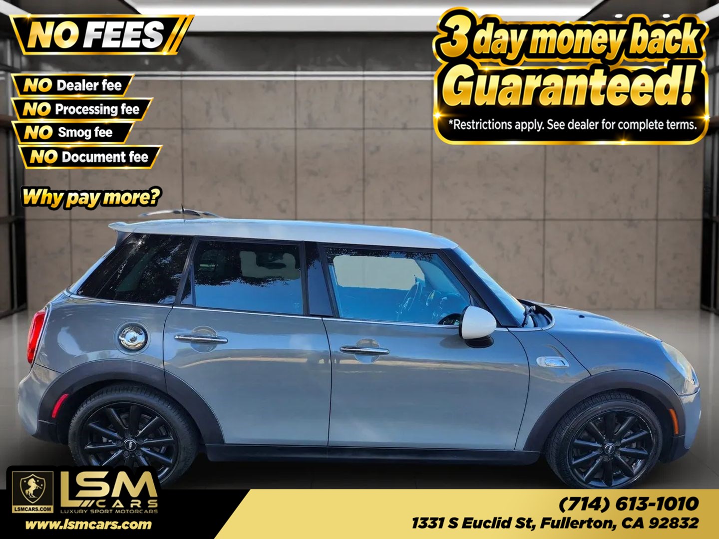 Gray 2015 MINI Cooper Hatchback Front-Wheel Drive Automatic