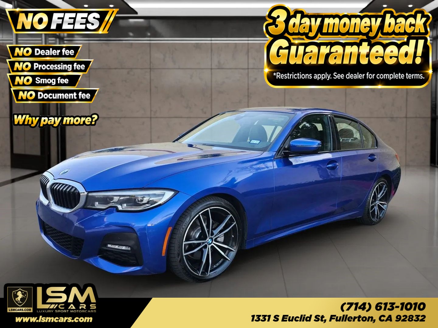 Portimao Blue Metallic 2019 BMW 3 Series Sedan All-Wheel Drive Automatic