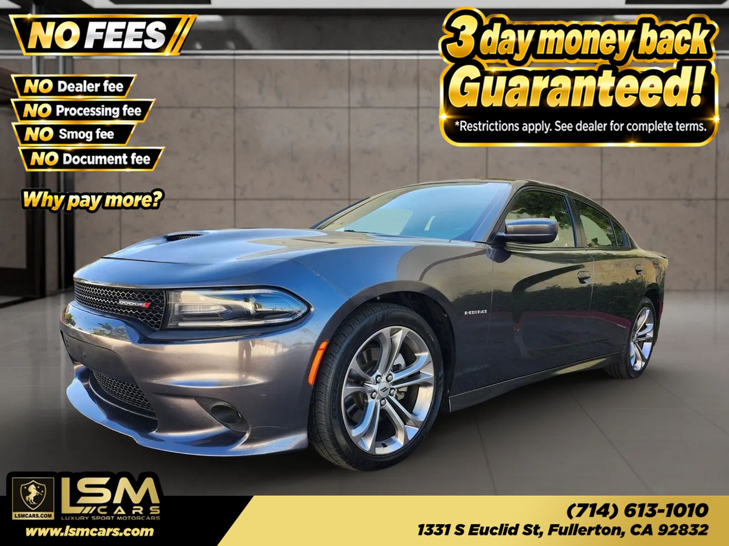 Gray (Granite Pearlcoat) 2021 Dodge Charger Sedan Rear-Wheel Drive Automatic