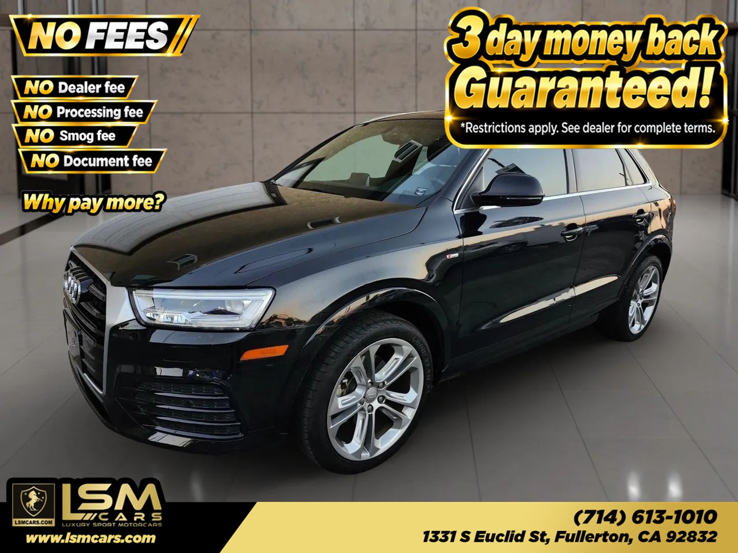 Black 2016 Audi Q3 SUV / Crossover All-Wheel Drive Automatic