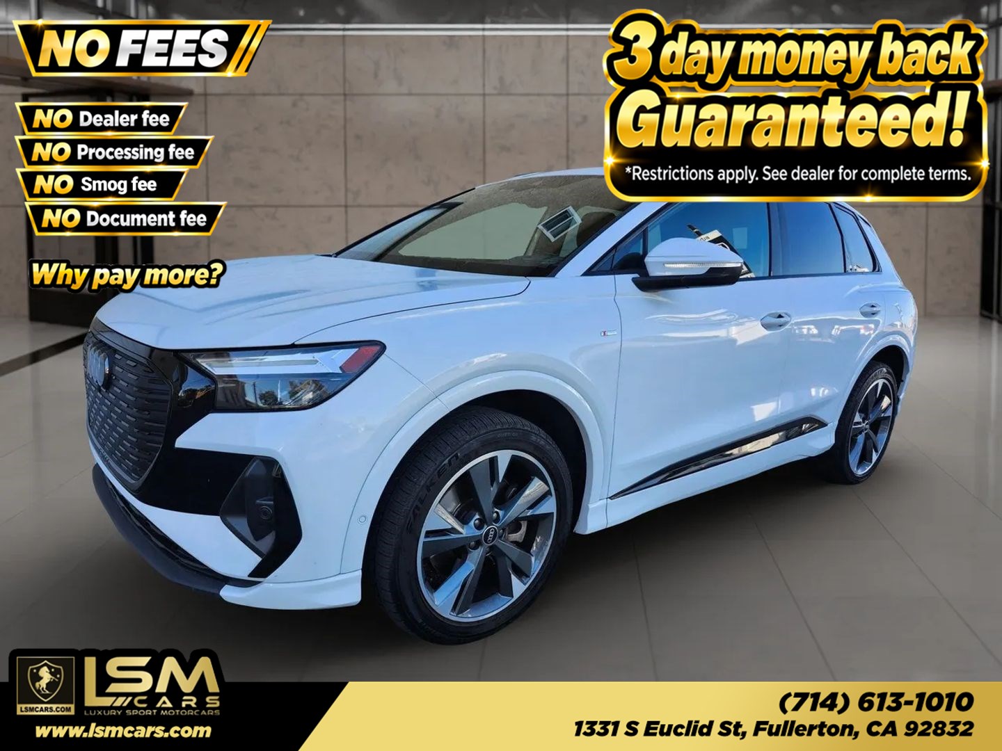 Glacier White Metallic 2023 Audi Q4 e-tron SUV / Crossover All-Wheel Drive Automatic