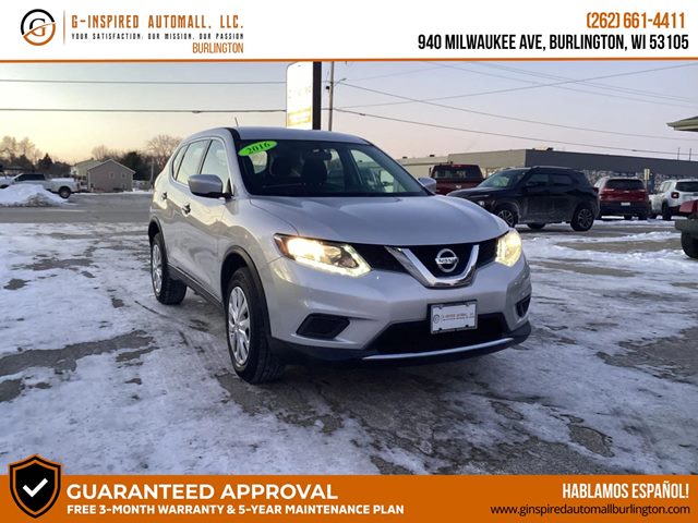 Brilliant Silver 2016 Nissan Rogue S AWD SUV / Crossover All-Wheel Drive Automatic