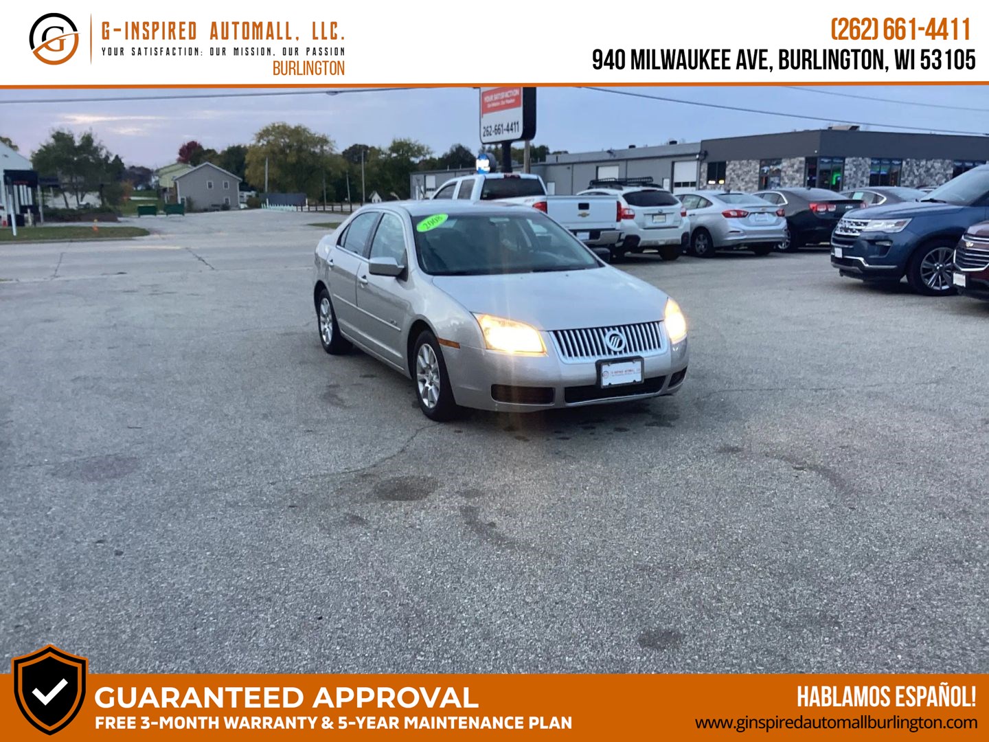 Silver 2008 Mercury Milan Sedan Front-Wheel Drive Automatic