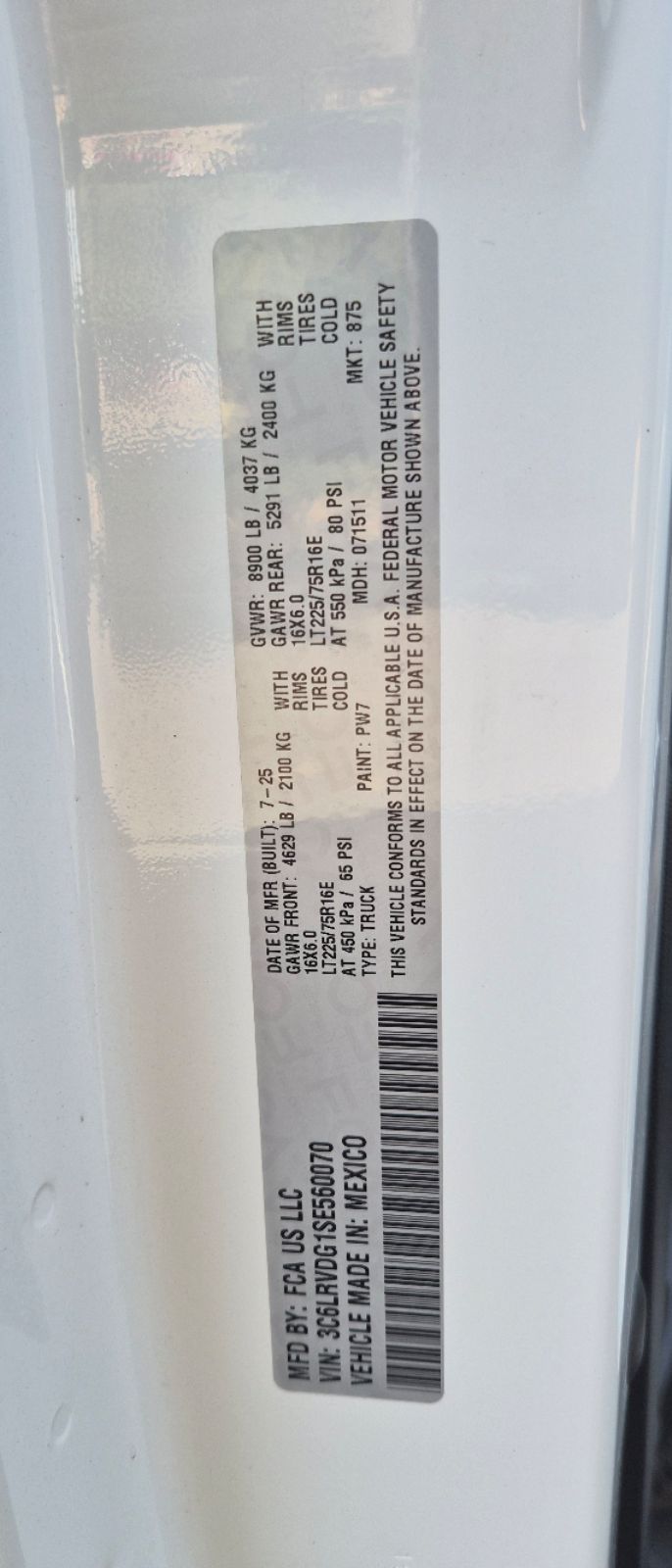 Photo 34 of this Ram ProMaster Cargo Van