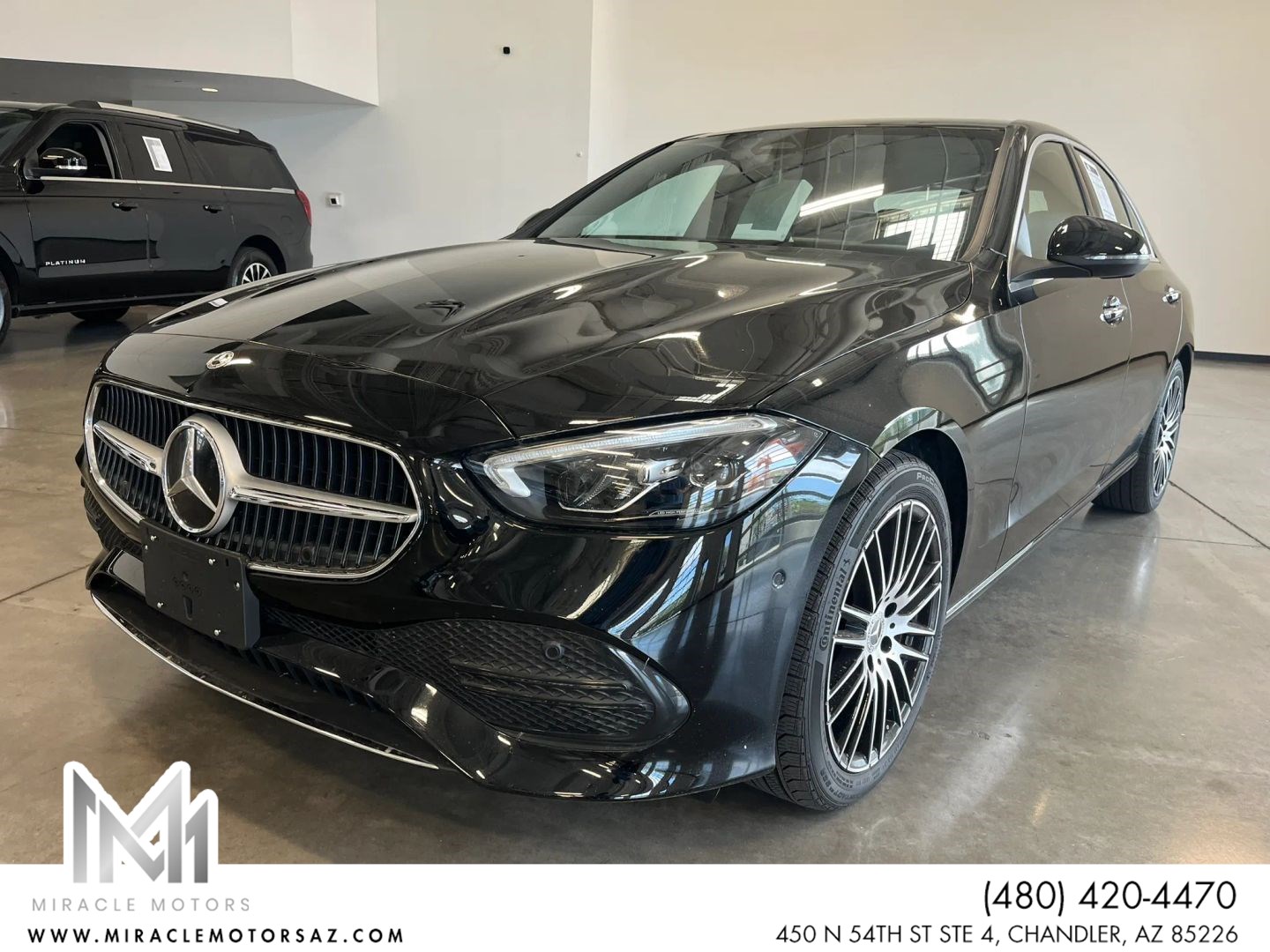 Black 2025 Mercedes-Benz C-Class Sedan Rear-Wheel Drive Automatic