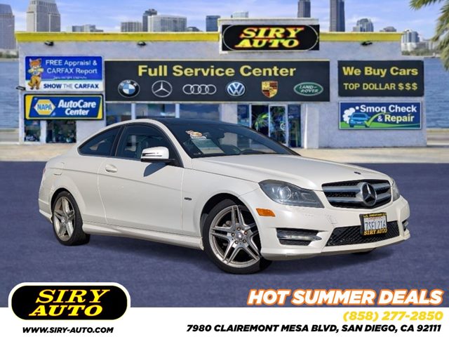 Diamond White Metallic 2012 Mercedes-Benz C-Class Coupe Rear-Wheel Drive Automatic