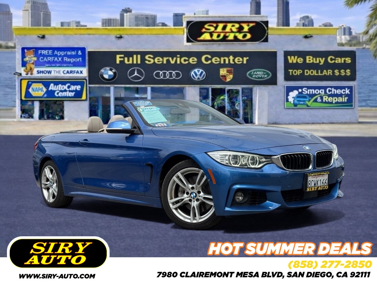 Estoril Blue Metallic 2015 BMW 4 Series Convertible All-Wheel Drive Automatic