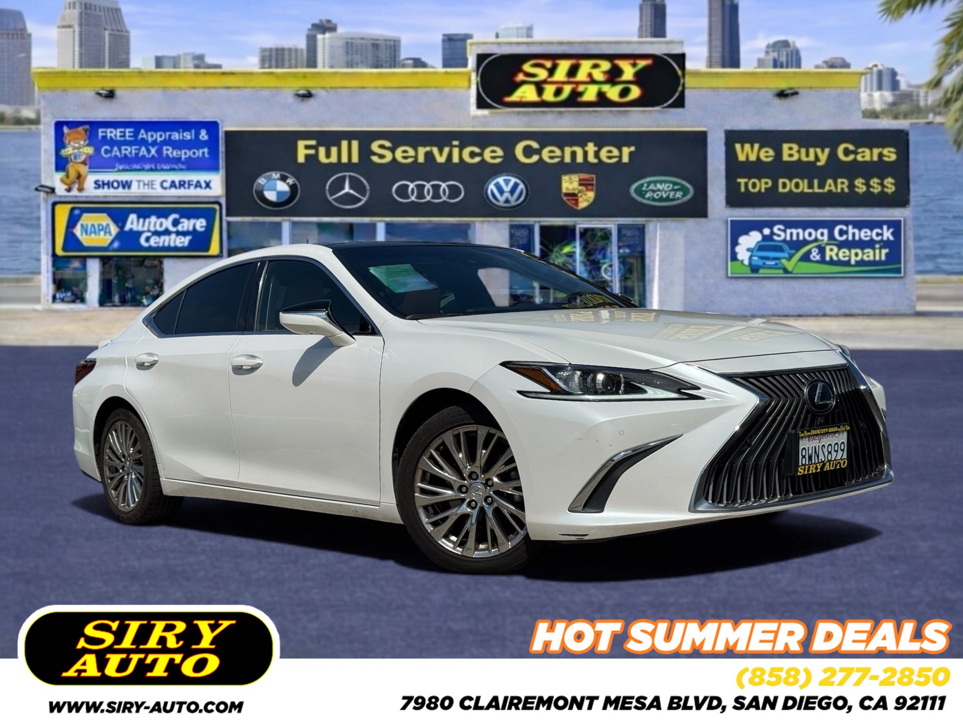 Eminent White Pearl 2021 Lexus ES Sedan Front-Wheel Drive Automatic