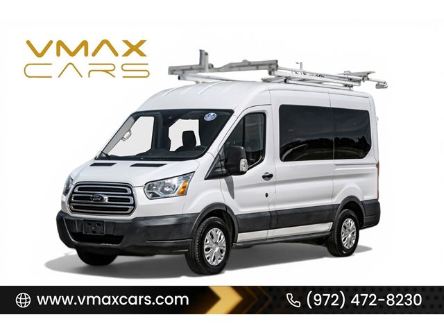 Oxford White 2018 Ford Transit Passenger 150 XLT Medium Roof RWD with Sliding Passenger-Side Door Van Rear-Wheel Drive Automatic