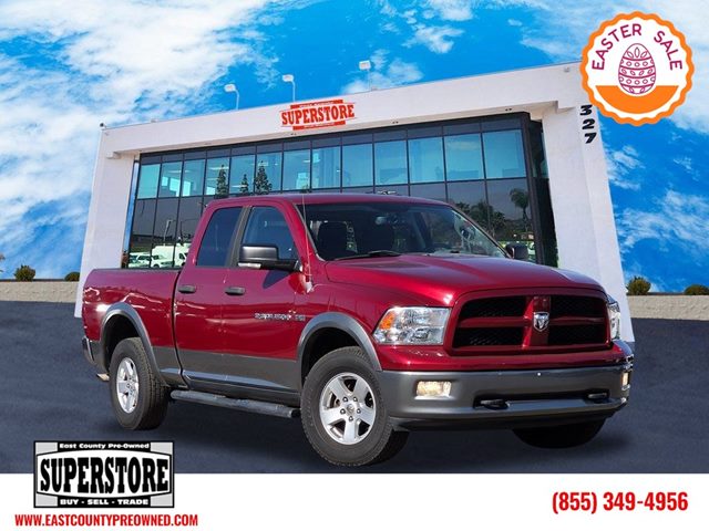 Deep Cherry Red Crystal Pearl 2011 RAM 1500 Outdoorsman Quad Cab 4WD Pickup Truck Four-Wheel Drive Automatic